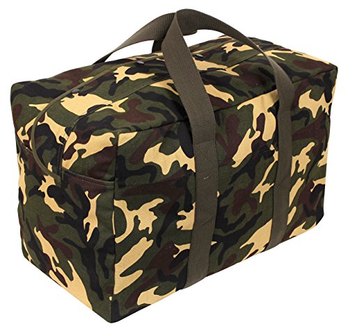 Rothco Canvas Parachute Cargo Bag | Built From Rugged Canvas, This Spacious Cargo Bag Hauls Gear With Ease—Durable, Reliable, And Ready - color: Woodland Camo
