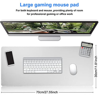 Large Gaming Mouse Pad with Stitched Edges,[27.5x11.8In] Extended Mouse Pad with Non-Slip Natural Rubber Base for Gamer/Desktop/Office/Home (70x30 Greyus) - color: 70x30 Greyus