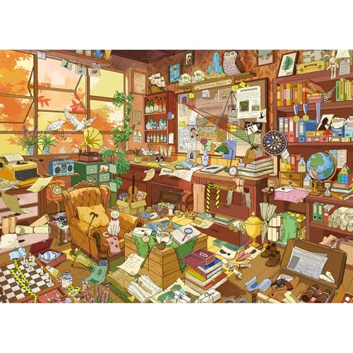 1000 Piece Jigsaw Puzzles for Adults,Detective Agency Puzzle with 1:1 HD Poster,Precise Interlocking,Letter Markings on Back,Dust-Free, Stress Relief & Ideal Family Game Gift - color: Detective Agency