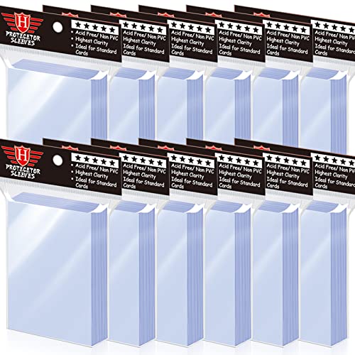 1200 Count Clear Penny Card Sleeves for Trading Cards, Plastic Soft Card Sleeves Card Protectors Fit for MTG Baseball Card, Sports Cards, Game Card Standard Cards - size: 1200 PCS