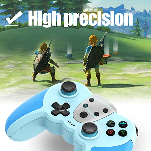 TERIOS Wireless Pro Controller Compatible with Switch/Switch Lite, Switch OLED - Premium Joypad for Video Games - 3 Levels of Turbo Speed - Adjustable Vibration Intensity (Blue)