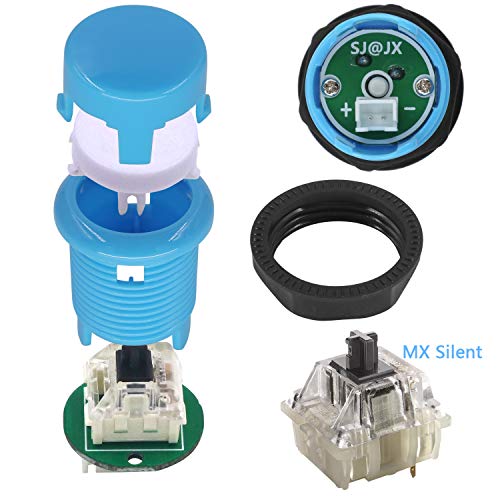 SJ@JX Arcade Game 2 Player Controller DIY Kit Microswitch Button 4&8 Way Joystick Zero Delay USB Encoder Fighting Stick Handles Console for PC MAME Raspberry Pi Retropie