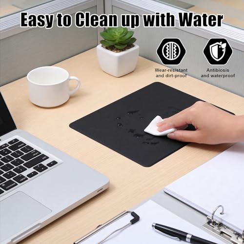 Hard Metal Mouse Pad for Desk, Aluminum Mouse Pad with Stable Rubber Base, Firm Mousepad Gaming Mousepad No Smell Waterproof Fast and Accurate Mouses Control for Travel and Home Office (Black)