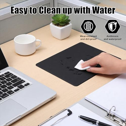 Hard Metal Mouse Pad for Desk, Aluminum Mouse Pad with Stable Rubber Base, Firm Mousepad Gaming Mousepad No Smell Waterproof Fast and Accurate Mouses Control for Travel and Home Office (Black)