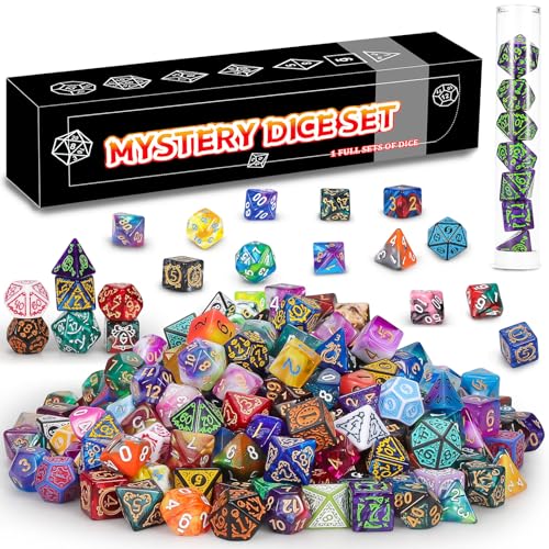 Mystery Dice Box - 7PCS DND Dice Set, Random Dice Patterns, 1Surprise Boxes, Polyhedral Dice with Dice Display Tube, D&D Gifts Box for Dungeons and Dragons, RPG, MTG,Role Playing Table Game - style: 1 box Mystery Dice