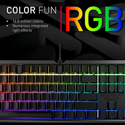 Cherry MX 3.0S Wired Mechanical Gaming Keyboard MX Brown Switches | Robust Aluminum Housing, RGB-Lighting, Full Key Rollover, Anti Ghosting, Black - color: Black w/Brown Switch