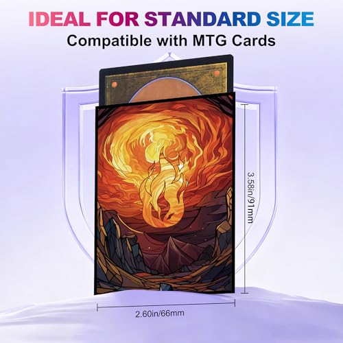 UAONO MTG Card Sleeves 100ct - Mountain - Art Card Sleeves Deck Protector, Clear Front & Matte Textured Back, Sleeves for Magic The Gathering, Basic Lands Series - color: Mountain