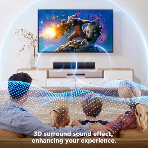 MZEIBO Sound Bar,50W for Smart TV Bluetooth 5.3 Speaker 17 Inch TV Speaker with ARC/Optical/AUX Connections - color: Black