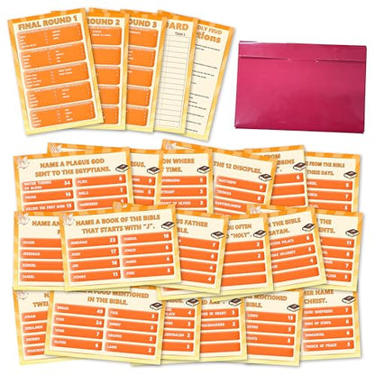 Bible Feud Games, Christian Game Cards, Religious Family Party Games for Family Friend, Friendly Feud Game for Groups, Easter Party Decorations Supplies Favors，04