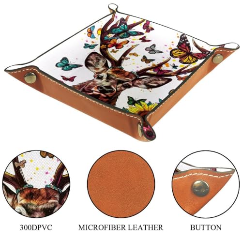 Deer Butterfly Sunflower Dice Tray Dice Rolling Tray Folding Dice Holder for Dice Games, Like RPG, DND and Other Table Games - color: Multi 20