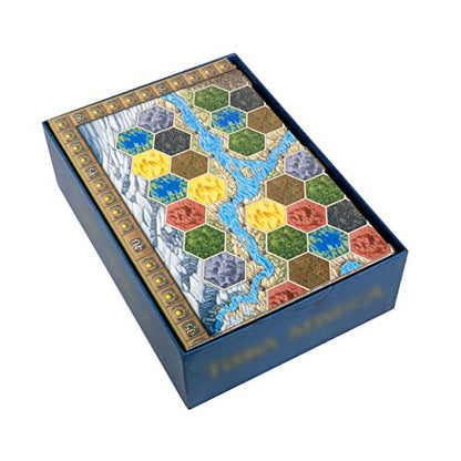 The Broken Token Terra Mystica Compatible Game Organizer - Wood Storage Box with Multiple Trays