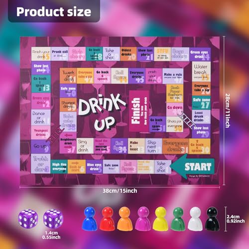 Drinking Games,Leather Mat Drinking Board Game for Adults,Interactive Girls Night Drinking Games,Bachelorette Party Games,Age 21+,2-8 Players - color: Purple