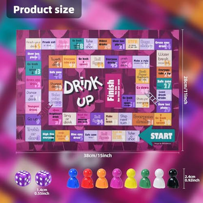 Drinking Games,Leather Mat Drinking Board Game for Adults,Interactive Girls Night Drinking Games,Bachelorette Party Games,Age 21+,2-8 Players - color: Purple