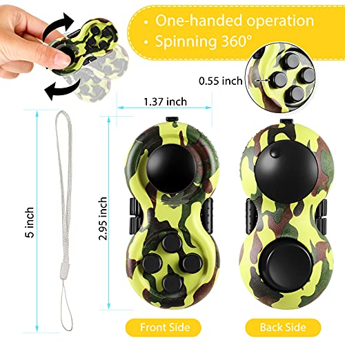 Skylety 2 Pcs Fidget Toys for Adults Controller Fidget Pad Stress Relief Cube Clicker Game Controller Sensory Educational Toy for ADHD Autism Relief Stress Anxiety(Camouflage Style) - style: Camouflage Style