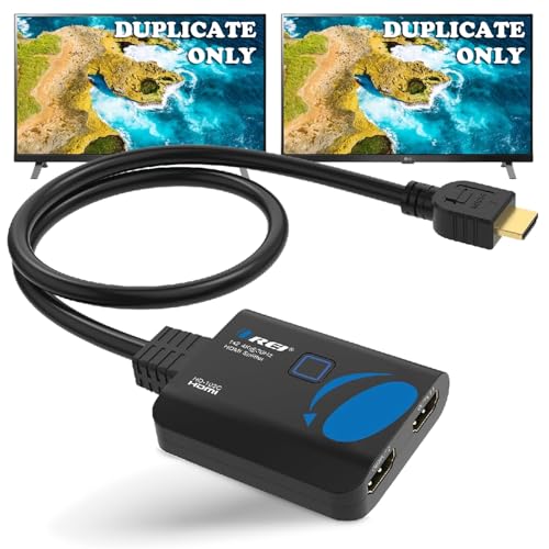OREI 4K HDMI Splitter 1 in 2 Out - 1X2 HDMI Splitter for Dual Monitors Ultra HD 4K@30Hz with [ 2ft HDMI Cable ], 3D & 1080P Support for Xbox, PS4, Blu-ray, HDT, Will not Extend Display Screen | OREI 4K HDMI Splitter 1 in 2 Out - 1x2 HDMI Splitter for Dual