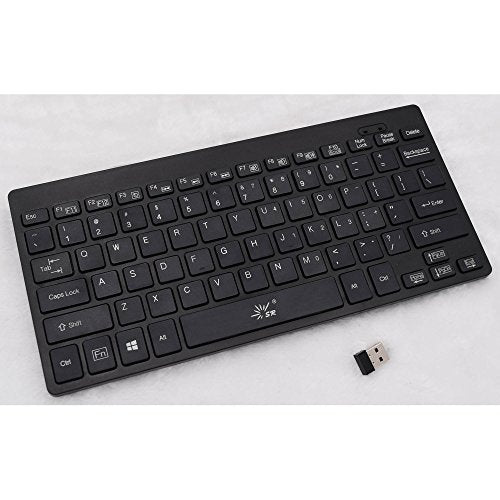 SR Mini Keyboard 2.4G Wireless Thin Light 78 Keys USB Multimedia Small for Pc Computer Laptop (Black) - color: Wireless