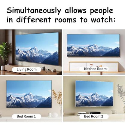 4K Metal HDMI Splitter 1 in 4 Out, 1×4 Powered HDMI Video TV Splitter for Xbox, PS4/5, PC, Laptop, 4Kx2K@30Hz 3D Full HD, Mirror Monitor Only (Not a Switch) - size: 1x4