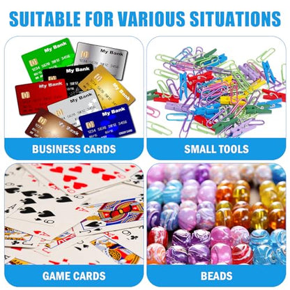 Playing Card Case Clear Card Deck Box Acrylic Playing Game Card Storage Holder Blank Business Card Organizer for Game Card Beads, Craft items, Coins, Jewelry Small Accessories (12)
