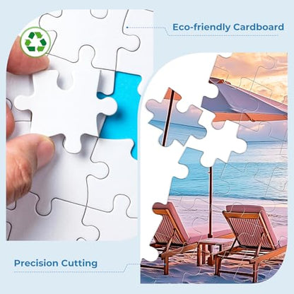 Puzzles for Adults 500 Pieces,Hawaiian Sunset Beach Puzzle for Adults,500 Pieces Tropical Ocean Sunrise Puzzles,Beach Chair Jigsaw Puzzle,Perfect for Game Night Giving Puzzle,20.5x15 in - style: beach