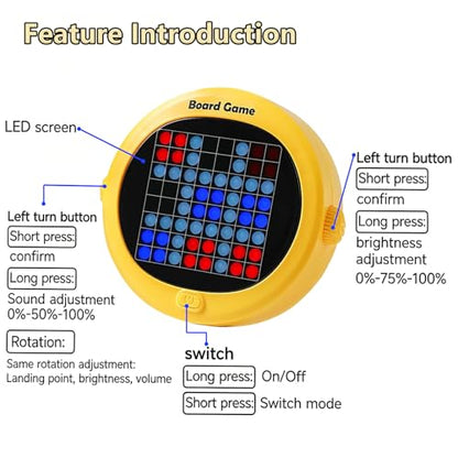 Electronic Chess Game, 5-in-1 Handheld Electric Puzzle Game, Electronic Board Games for Educational and Memory Growth, Portable Travel Games for Car Ride