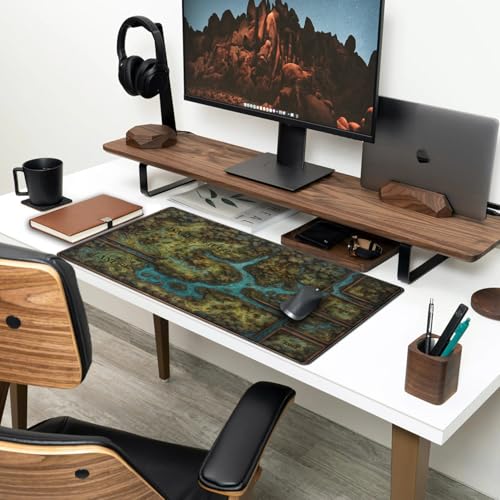 Game Forest Large Mouse Pad XXL Green Map Playmat for MTG Adventure Gaming Deskpad Desk Mat for Keyboard and Mouse Mat with Stitched Edges Anti-Slip Funny Desk Pad, 31.5 X 15.8 in - color: Game Map