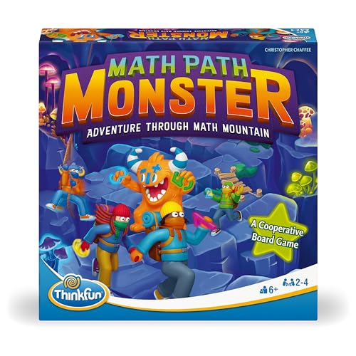 ThinkFun Math Path Monster - Engaging Cooperative Board Game - Enhances STEM Skills - Fosters Teamwork - Exciting Counting Adventure for Kids and Adults - MESH Accredited