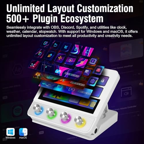 Macro Pad, Streaming Deck Stream Controller Soundboard Keypad, Programmable Keys USB Shortcut Keyboard for Gamer Streamer, Audio Mixer for OBS, YouTube, Office Desk Setup, PC, Mac - color: White
