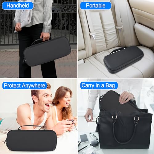 Osenvic Premium Carrying Case for PlayStation Portal, Travel Storage Case for PS5 Handheld Game Consoles, Shockproof, Ps Portal Anti-Collision Black Handbag with 2 Screen Protector