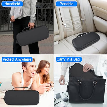 Osenvic Premium Carrying Case for PlayStation Portal, Travel Storage Case for PS5 Handheld Game Consoles, Shockproof, Ps Portal Anti-Collision Black Handbag with 2 Screen Protector
