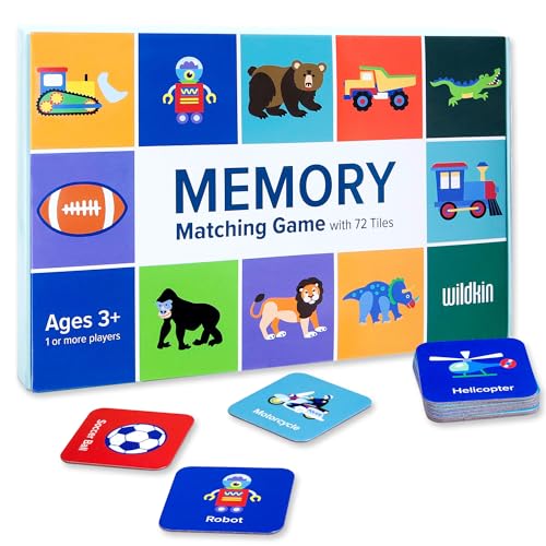 Wildkin Memory Matching Game – 36 Educational Pairs for Toddlers & Preschool - Boy - style: Adventure