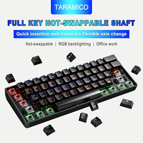 60% Mechanical Gaming Keyboard, RGB Backlit Ultra-Compact 61 Keys Wired Mini Keyboard, Anti-Ghosting, Portable Small Keyboard for PC, Mac, Laptop, Office & Gaming, Black - color: Black