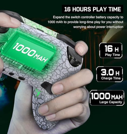 Switch Controller Compatible with Switch 1/2/Lite/OLED, Wireless Pro Controllers Work with iOS/Android/PC with RGB Light, Programmable, TURBO & Wakeup