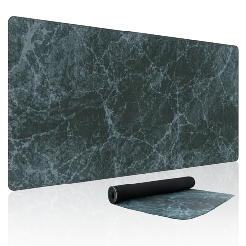 Baziabbo Desk Mat,XXL Extended Large Mouse Pad,Gaming Mousepad with Stitched Edge,Non-Slip Rubber Base Keyboard Desk Pad for Home Office Study Game (Blue Marble) - color: Blue Marble