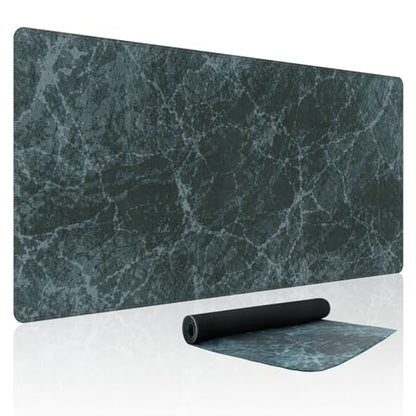 Baziabbo Desk Mat,XXL Extended Large Mouse Pad,Gaming Mousepad with Stitched Edge,Non-Slip Rubber Base Keyboard Desk Pad for Home Office Study Game (Blue Marble) - color: Blue Marble