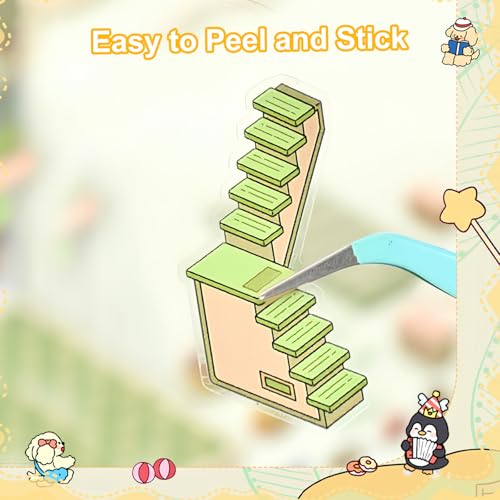 3D House Stickers,DIY Sticker Therapy for Adult Fun Cute Cartoon Stickers | Scene Make Your Own for MINI Room Scenes for MINIature Supermarket for Relief Stress Pass The Time (6 Pcs Large+12 Pcs) - size: 6 Pcs Large + 12 Pcs Regular