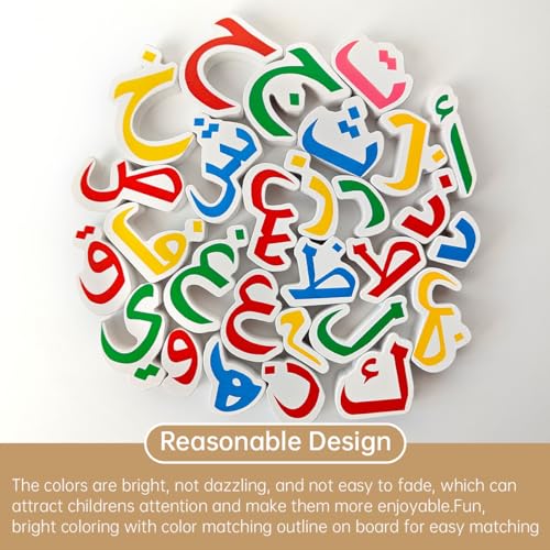 Arabic Alphabet Numbers Wooden Jigsaw Puzzle for Toddlers, Kids Learning Arabic Alphabet Words Puzzle