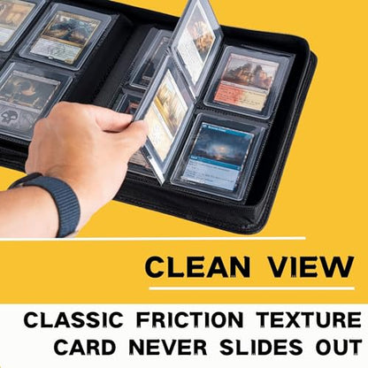 Top loader Binder, Holds 128+ Toploaders（Black） | 4 Pocket Top Loader Card Storage Case, Double-Sided Pockets for trading card in 3 x 4'' Toploaders - color: Toploader Binder Black