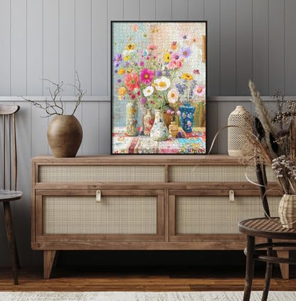 Puzzles for Adults 1000 Pieces Flowers, Puzzle 1000 Pieces, 1000 Piece Puzzle for Adults Suitable for Home Décor with 1:1 Poster Dust Free Jigsaw Puzzles (27.5"X19.6")
