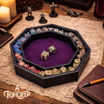 Forged Dice Co. Dice Arena Rolling Tray and Storage Compatible with Any dice Game, D&D and RPG Gaming - color: Purple