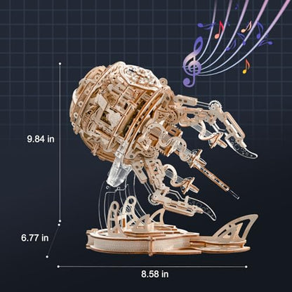 3D Wooden Puzzles for Adults, 3D Puzzle Model Aurora Jellyfish Toys Building Kits, DIY Wood Crafts Cool Toy Hobbies for Men Women, Creative Assembly Gifts