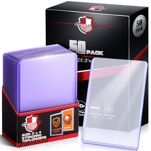 Card Sleeves Top Loaders for Trading Cards, 3" x 4" Hard Plastic Toploaders, Baseball Penny Card Protectors, Trading Card Holder for MTG, TCG, Sports Cards(50 Toploaders) - size: 50 Toploaders