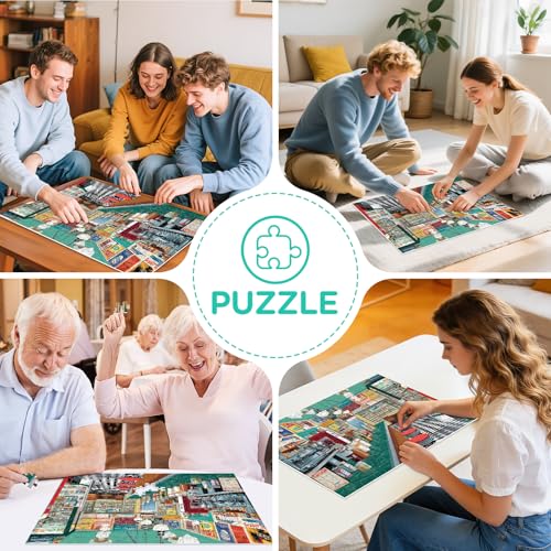 Jigsaw Puzzle 500 Piece for Adults,Fun Colorful Summer Iced Drinks Puzzles | Retro Soda Shop Diner Puzzles Letter on Back,Nterlock Perfectly Frameable,Challenging Perfect Birthday Party Gifts,20.5x15 In - style: Quiet Bar