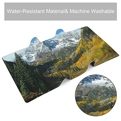 Maroon Bells Peaks and Golden Aspens Extended Gaming Mouse Pad Large Desk Mat with Non-Slip Rubber Base and Stitched Edges,Keyboard Mouse Mat Desk Pad for Work,Game,Office,Home 35.4 * 15.7 Inch - color: Maroon Bells