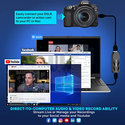 PyleUsa HDMI Capture Card - Camera Link 4K USB3.1 GEN1 HDMI-to-USB Audio-Video Recording via DSLR Camcorder Action Cam, Record Directly to Computer Gaming,Streaming,Conference,Live Broadcast,PLINK 2 - style: Mini Power Capture Card