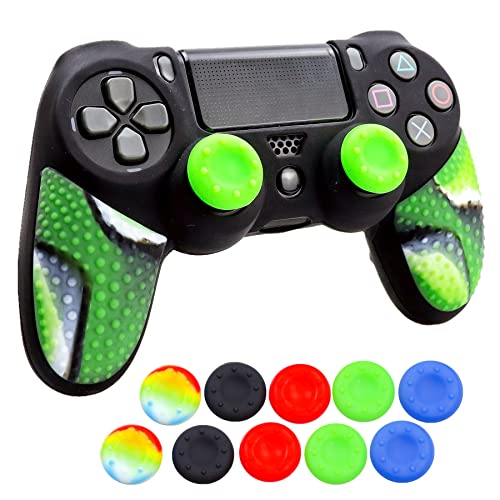 Silicone Skin for Ps4 Controller, 1pc Anti-Slip Shell Cover Case with 10 Joystick Grips for Playsation 4/ Slim/Pro Dualshock 4 Controller Wireless Gamepad(PS4 Controller #8) - color: PS4 controller #8