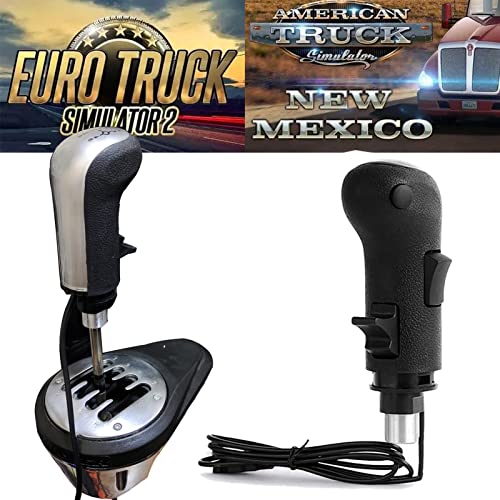 USB Gearshift Knob Support G29 G920 G27 for Simracing Game Sim Rig ETS2&ATS Games Euro Truck Simulator Shifter (Blck-Gear Shift Shifter Knob) - color: Silver, size: USB Gearshift Knob