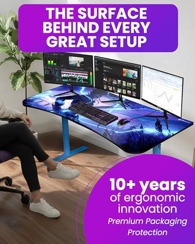 Arozzi Arena Gaming Desk Pad D014 | Full Desk Mouse Pad, Washable Desk Mat, Anti-Slip Rubber Base, Water-Resistant Surface - color: D014