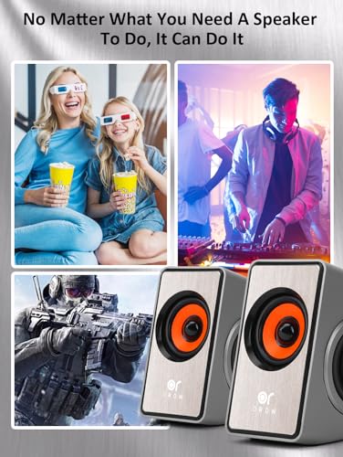 OR O R O W OROW Computer Speakers,12W Mini Desktop Speaker with Volume Control, 3.5mm AUX Speaker, USB Powered Laptop Speakers,Great for PC/Monitor/mac/iMac/Projector(S206)