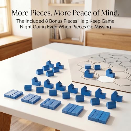 Replacement Pieces for Settlers of Catan – Roads, Settlements & Cities Set, Durable Game Tokens, Compatible with Catan Board Game Accessories, Game Pieces Plus Bonus Pieces (Blue) - color: Blue