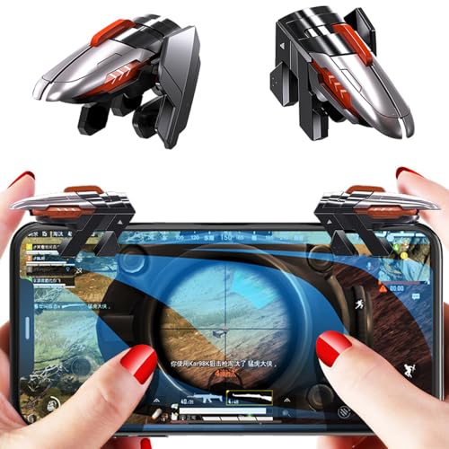 PUBG Mobile Game Triggers, 4 Triggers [6 Finger Operation] High Sensitive Shoot Aim Gaming Controller Gamepad Grip Joysticks Buttons - color: 6 Finger Operation